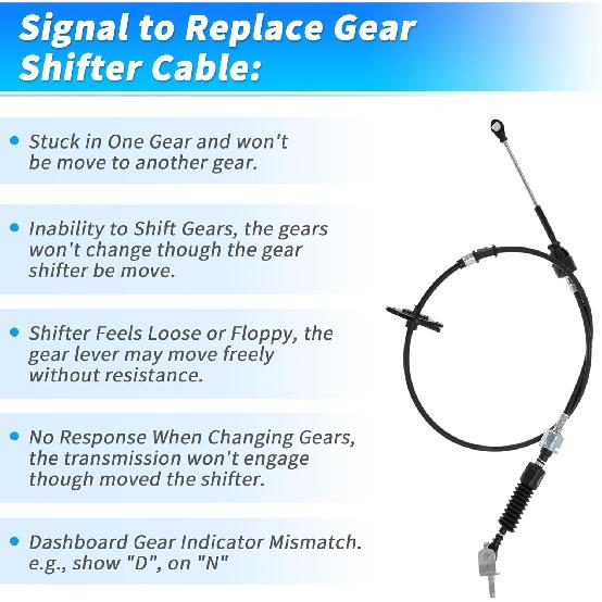 No.338200C020 Automatic Transmission Gear Shift Cable for Toyota Tundra Limited, SR5 2000 2001 2002 2003 2004 4.7L V8 for Column Shift Auto Trans