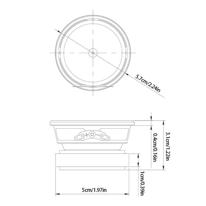 Magnetic Loudspeaker 5W 4Ohm 2.25Inch Round Shape Replacement PU Frame Loudspeaker Full Frequency Magnetic Loudspeaker