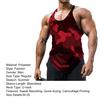 U-Ausschnitt Atmungsaktives Schnelltrocknendes Fitness-Westen-Oberteil Camouflage-Print Ärmellos Pullover Tunika Oberteil Herrenbekleidung