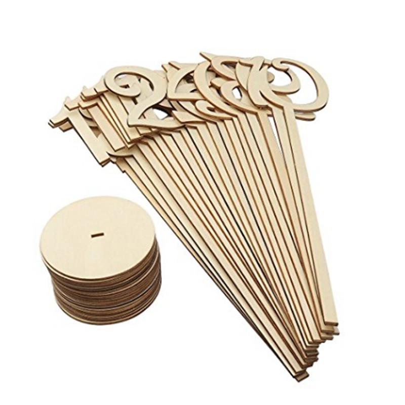 Wooden Wedding Supplies Wedding Place Holder Table Number Figure Card Digital Seat Decoration Hot Sale 10Pcs/Pack 2025