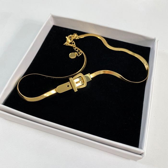Simple fashion personalized design snake bone chain belt buckle neck chain necklace female sweet cool