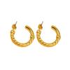 Minimalist Geometric C-Shaped Earrings - Trendy Stainless Steel Accessories for Women