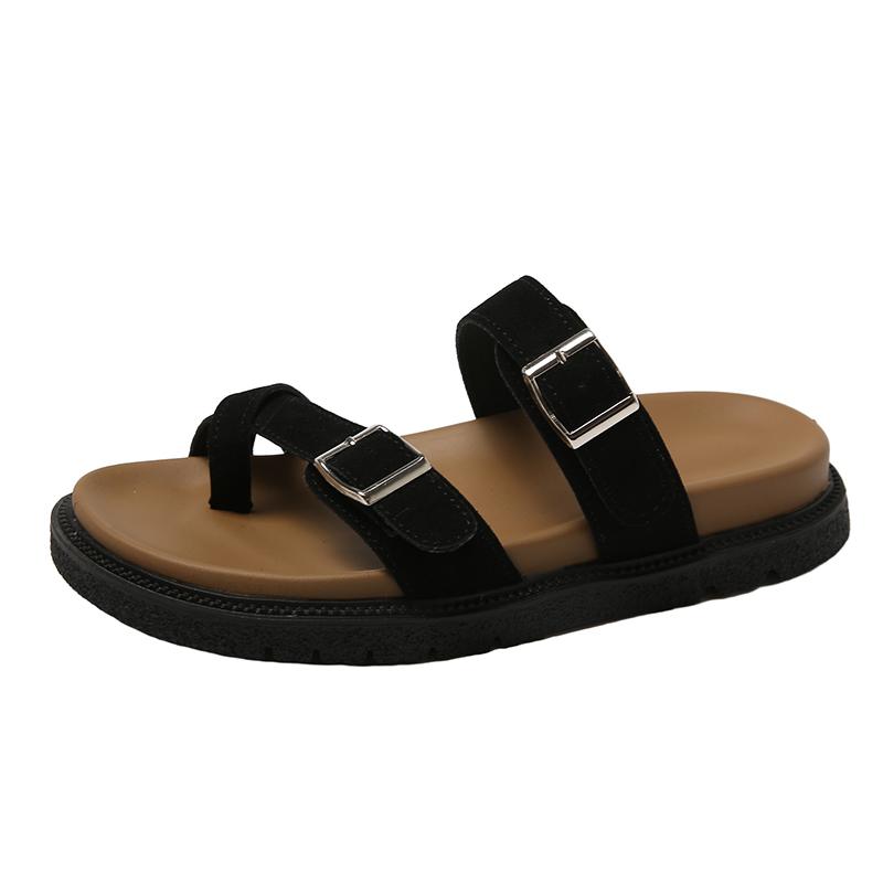 

Fashion Beach Shoes Womens Slippers Outdoor Pantofle Rubber Flip Flops Slides 2025 New Soft Casual Leisure Woman Beach Shoes 40 чёрный