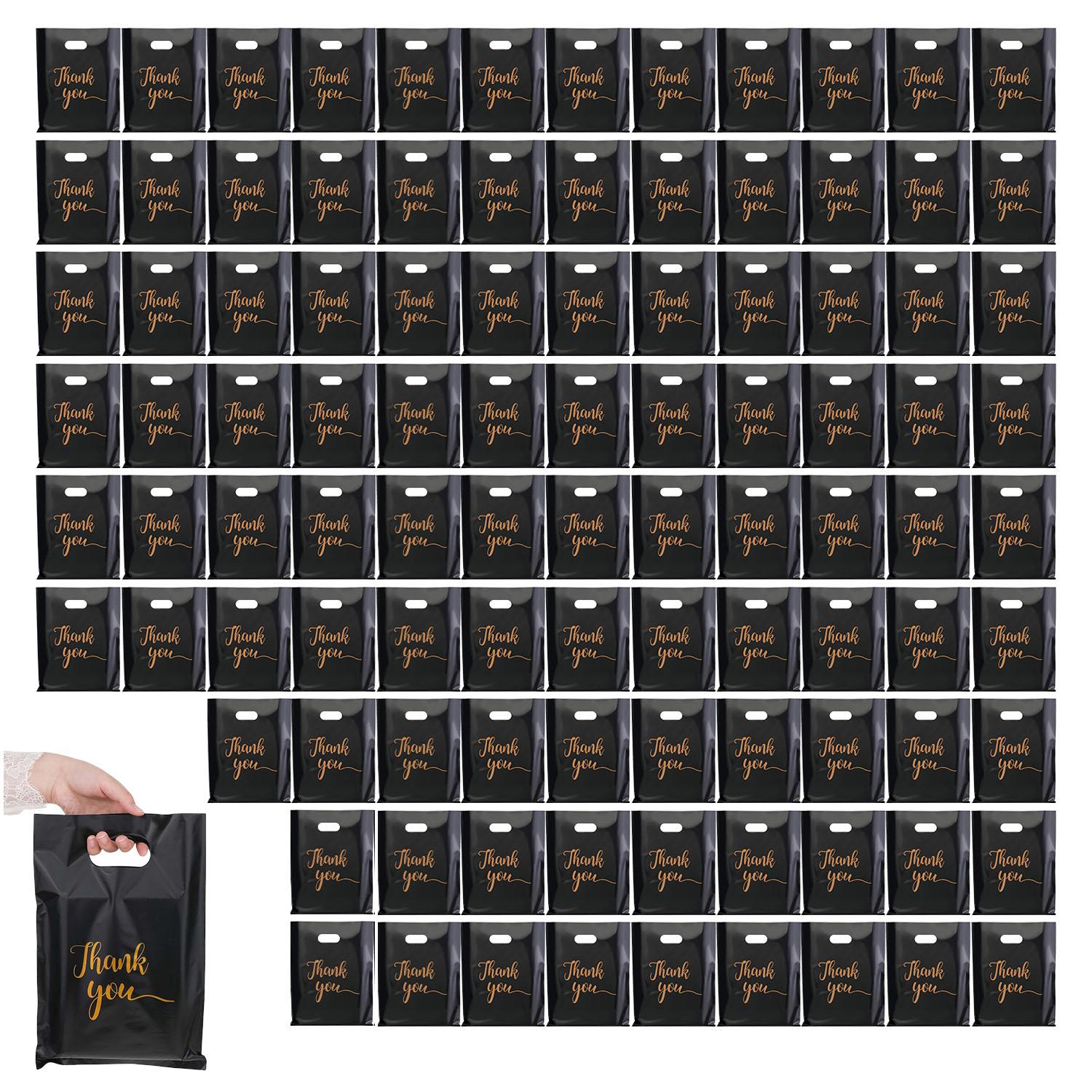 

Многоразовые пластиковые сумки для покупок с ручками. Премиальные сумки-тоуты для упаковки одежды и подарков. Большая вместимость. 1Bag 100PCS