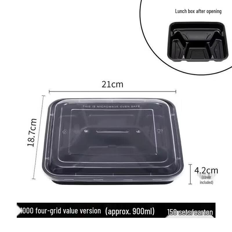 ZLIII Disposable 4-Compartment Meal Prep Containers