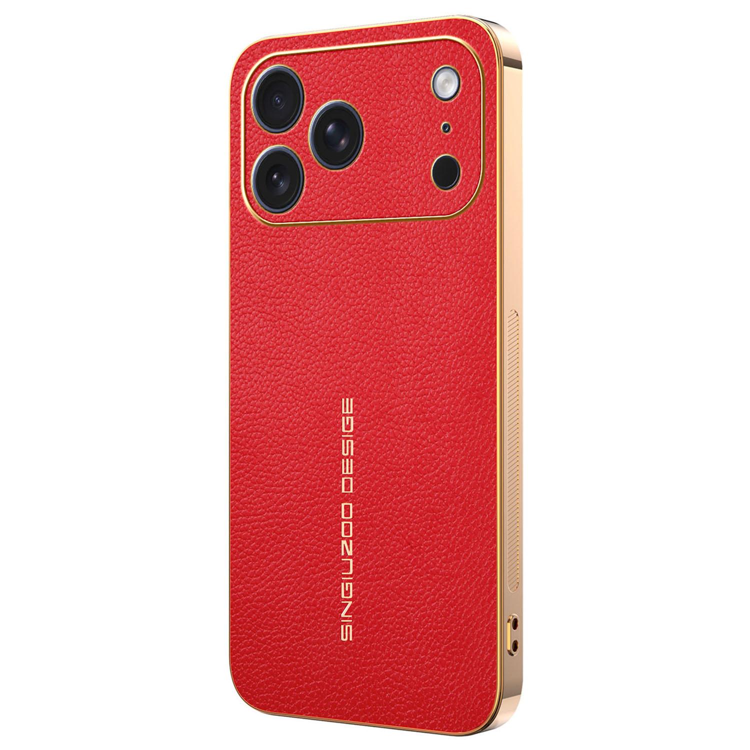 

For iPhone 17 Pro Max Case Anti Scratch Litchi Texture TPU Leather PU Phone Back Cover