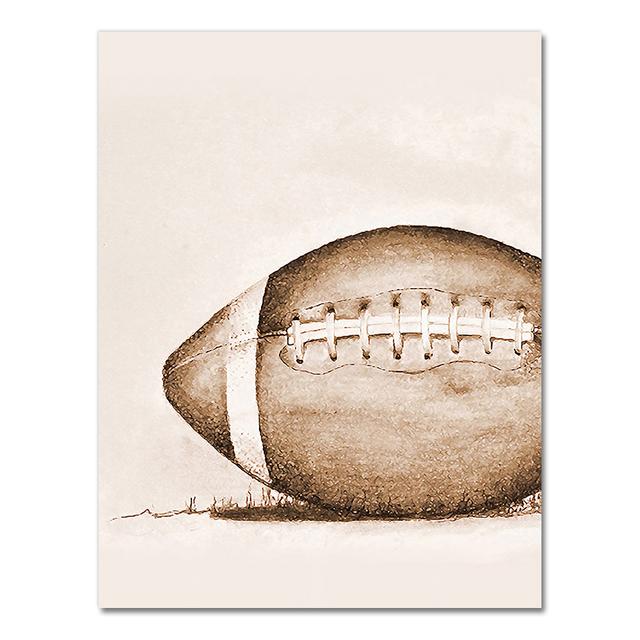 American Retro Football Basketball Poster Wall Art Football Canvas Painting Nordic Style Modern Home Living Room Decoration No Frame
