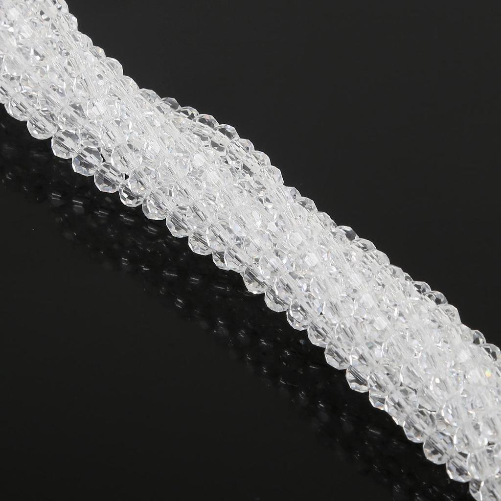 4mm Faceted Round Glass Beads, Handmade Crystal-Plated, Colored DIY Accessories