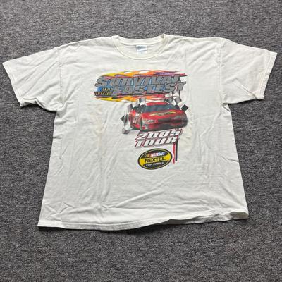 Y2K 2000er NASCAR Racing Survival Of The Fastest Tour T-Shirt Weiß Größe XL Unisex T-Shirt