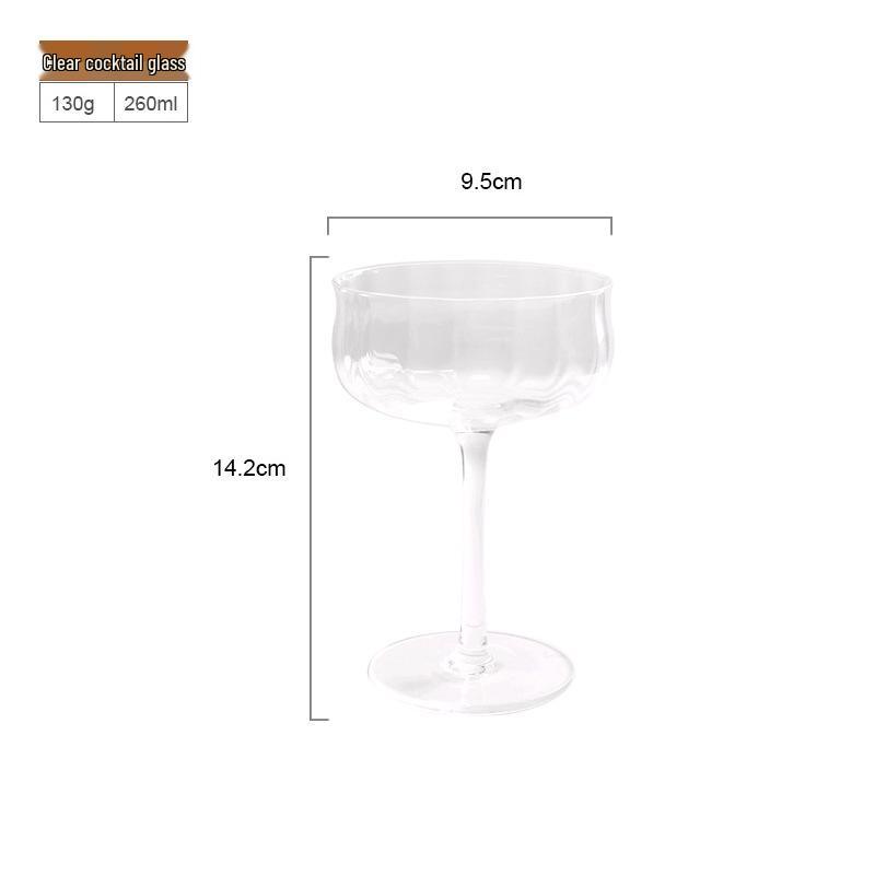 Tulip Crystal Glass Ribbed Cocktail & Juice Cup Set