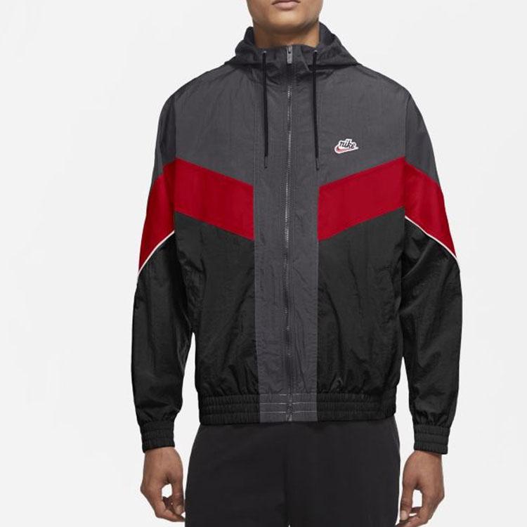 Nike Color-Block Woven Sports Casual Hooded Jacket Men Outerwear Gray DC0502-070