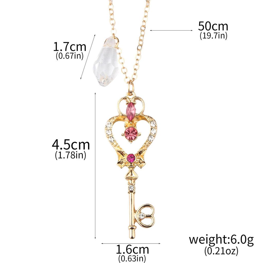 Sailor Moon Usagi Tsukino Magical Transformation Necklace Keychain Anime Pendant