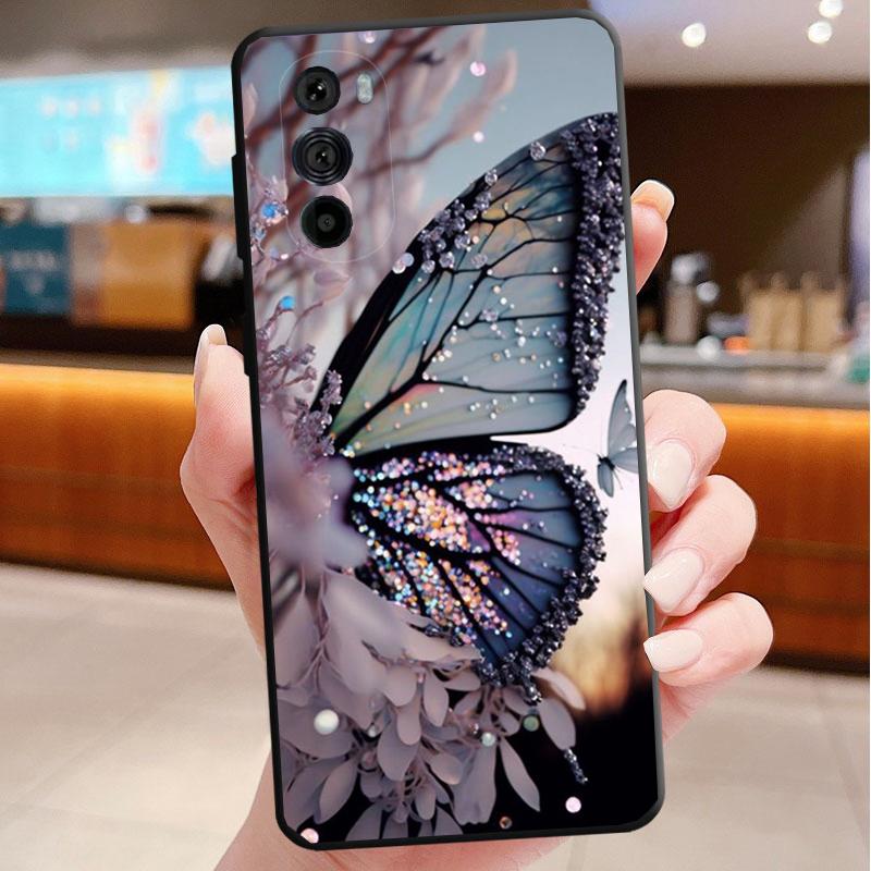 Blue Balck Butterfly Phone Case For Motorola Edge 50 40 Pro 60 50 40 30 Ultra Neo Fusion Moto G Play G Stylus G Power G 2025 Moto G 5G 2024