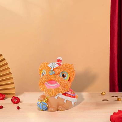 Chinese Lion Dance Statue Animal Sculpture Resin Housewarming Gift Ornament Spring Festival