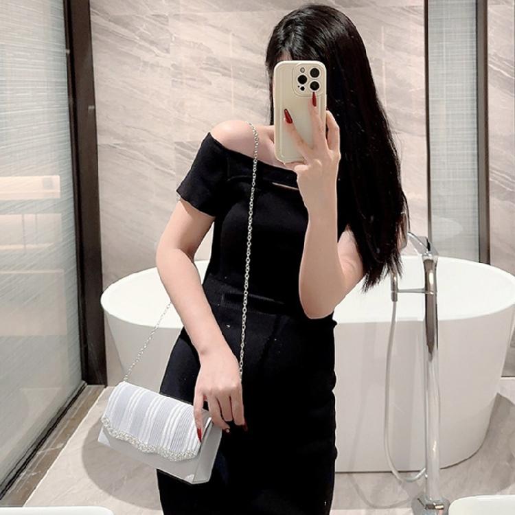 Women Girl Formal Evening Bag with Chain Banquet Purse Female Handbag Clutches
