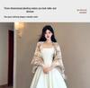 Elegant Women's Spaghetti Strap Waist-Cinched White Long Dress - Early Spring 2026 Collection, Romantic & Formal Design