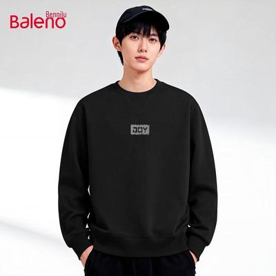 Baleno Men's Retro Letter Print Crewneck Sweatshirt