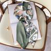 1116 Spring and Autumn New Fashion Thin and Narrow Long Small Silk Scarf Women's Dual-purpose Clavicle Temperament Scarf Scarf Tie Bag Headband