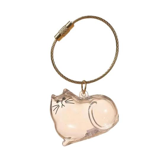 Cat Hair Storage Bottle Transparent Pet Fur Keepsake Keychain for Collecting Cat And Dog Hair Pet Memorial Gift