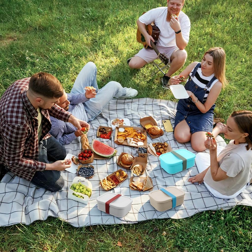 6 Pcs Lunch Box Fixing Band Bento Box Elastic Belt Elastic Cinch Straps Fixing Wrap Loop Belts for Office Classroom Picnic Camping Outdoors Meal Plan