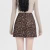 Suede Leopard Print A-line Midi Skirt for Women - Autumn/Winter 2024 Collection