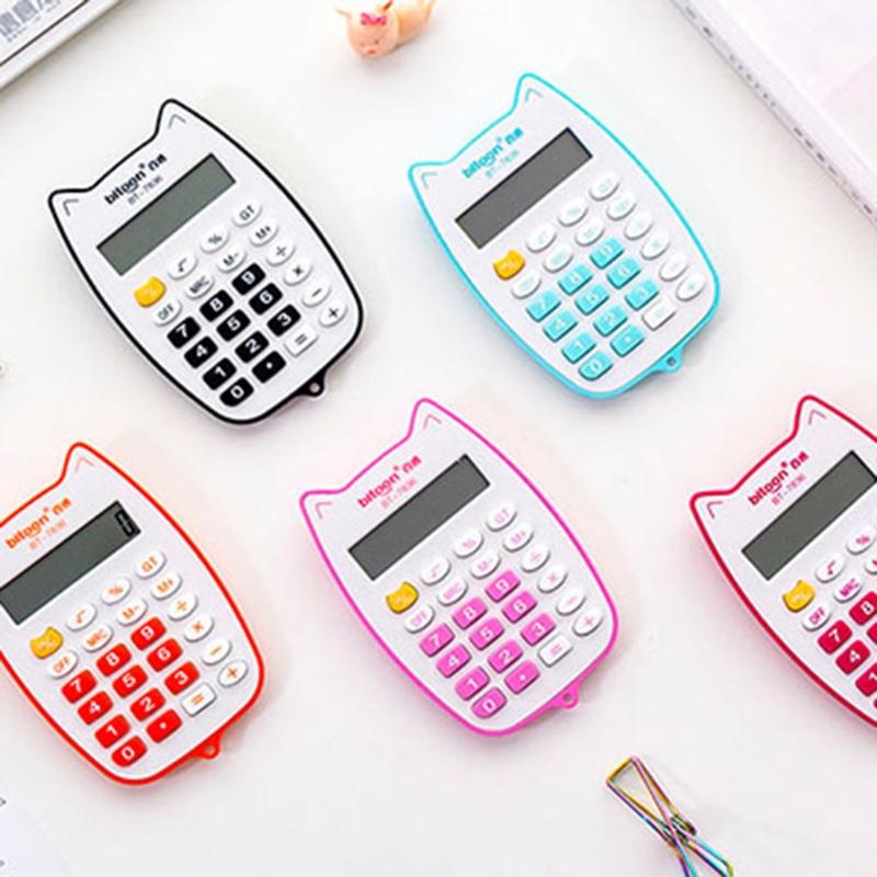 Cartoon Digital Calculator Mini Desktop Calculator with a Bright LED Display Handheld Desktop Calculator for Office Kid