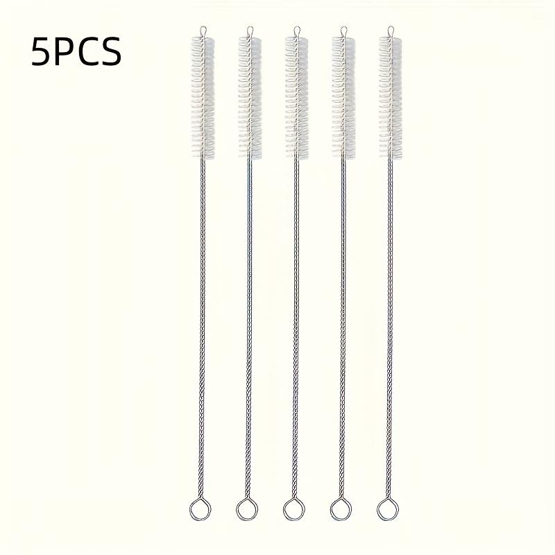 

5 шт. щеток для чистки из нержавеющей стали, многоразовые кухонные инструменты, идеально подходят для стекла, силикона, металлических соломинок, ручное управление