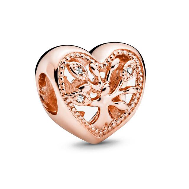 Authentic Original 925 Sterling Silver Forever Family Tree Heart Charm Bead Rose Gold Fit Fasion Bracelets Women Diy Jewelry