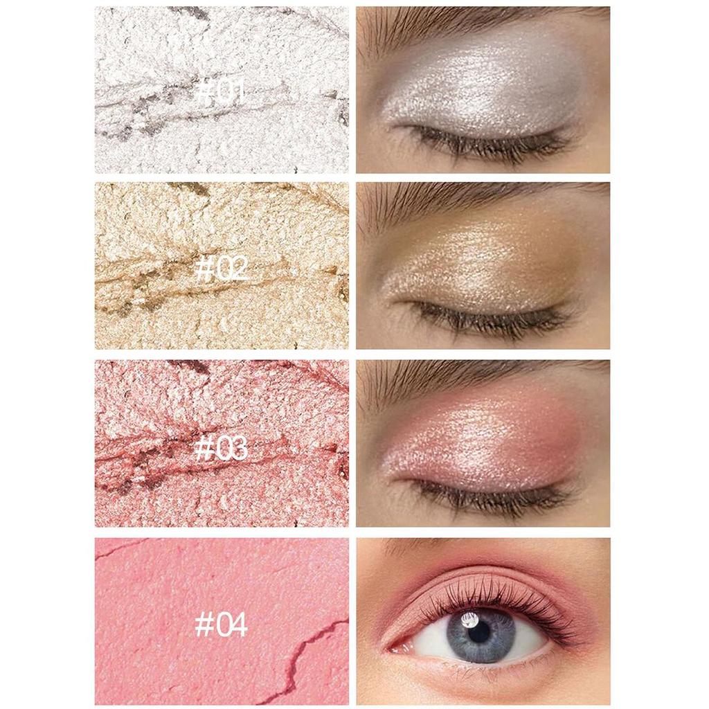 Barra de sombra de ojos de doble cabezal, lápiz resaltador con brillo de diamante, crema Ultra pigmentada de larga duración, pincel para sombra de ojos