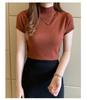 Spring 2024 Women's Short Sleeve Knit Half-High Neck Sweater Vest