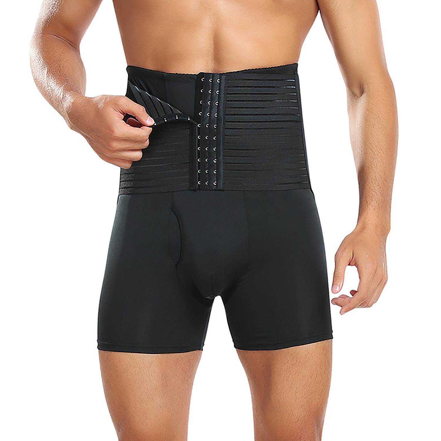 Pantaloncini Da Uomo Slim Body Shaper, Boxer Di Controllo Della Pancia A Vita Alta, Intimo Elastico Coscia Sottile Shapewear