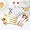 Elegant Stainless Steel Cutlery Set: Royal Court Embossed Steak Knife, Fork & Dessert Spoon for Western Cuisine