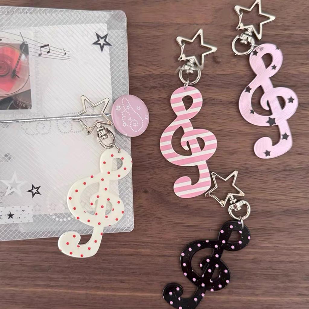Music Note Keychain For Keys Bags Backpacks Acrylic Alloy Design Lightweight Portable Gift For Musicians Music Lovers