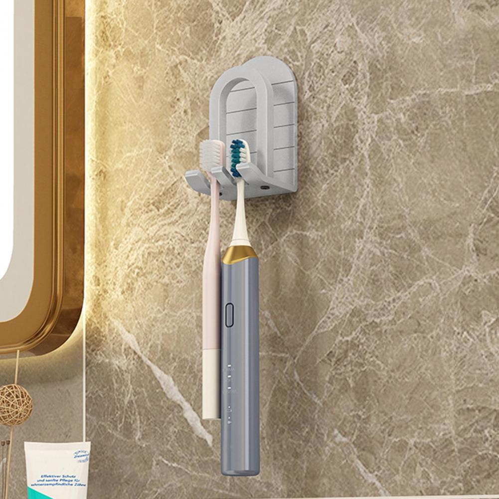 Upside-down Design Toothbrush Holder Anti-corrosion Storage Useful Wall-mounted Electric Toothbrush Mouthwash Cup Rack