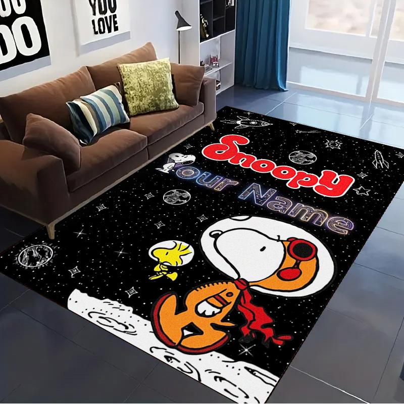 Name Custom Dog Snoopy Carpet Rug for Living Room Bedroom Home Sofa Decoration,Kids Play Non-slip Floor Mat