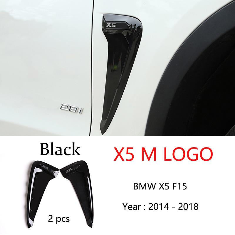 

For BMW Xdrive Emblem X5 F15 X5M F85 Shark Gills 3D Stickers Side Fender Vent Decoration Car-Styling Auto Accessories чёрный