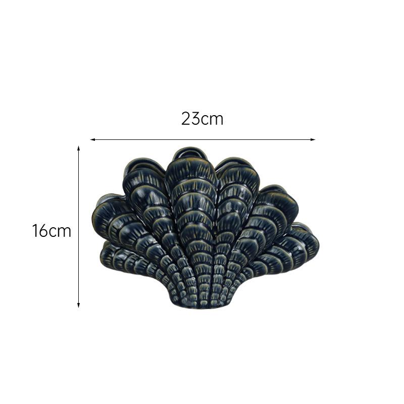 

Blue Porcelain Seashell Abstract Handicrafts Ornaments Desk Decoration Creative Artwork Seashell Sculpture Room Aesthetics Decor
