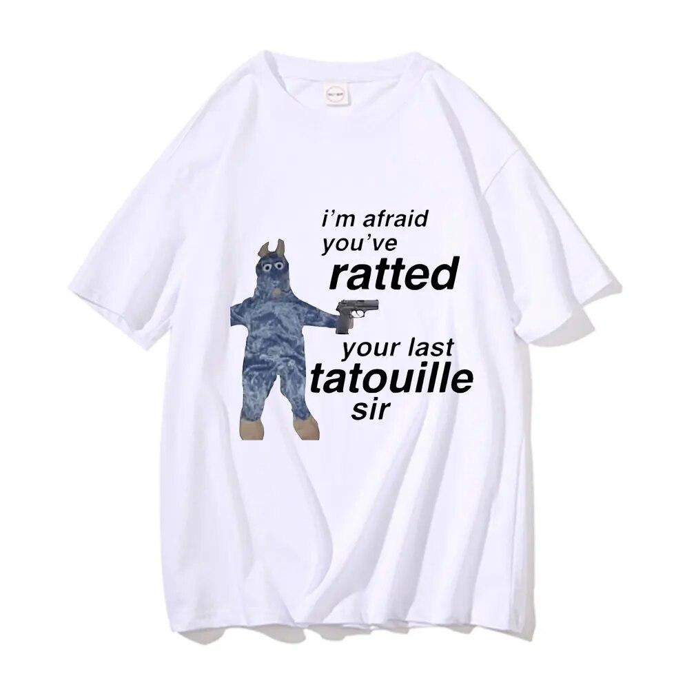 Im Afeaid Youve Your Last Tatouille Sir Print T-shirts Funny Mouse Graphic T Shirt Summer Unisex Women Casual Soft Cotton Tees Tops