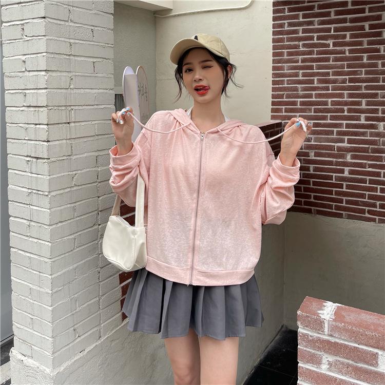 Dámský letní kardigan s ochranou proti slunci 2022 - Tenký, s dlouhým rukávem, volného střihu, módní, ke všemu, se zipem