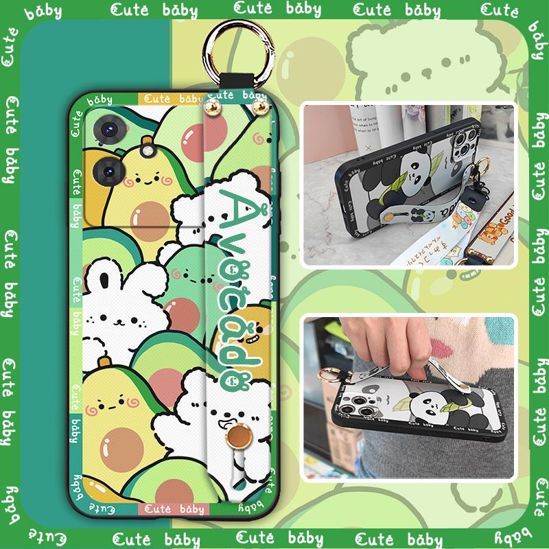 Back Cover Protective Phone Case For Cubot Note21 Cartoon Dirt-resistant Lanyard Anti-knock Wristband Ring Kickstand