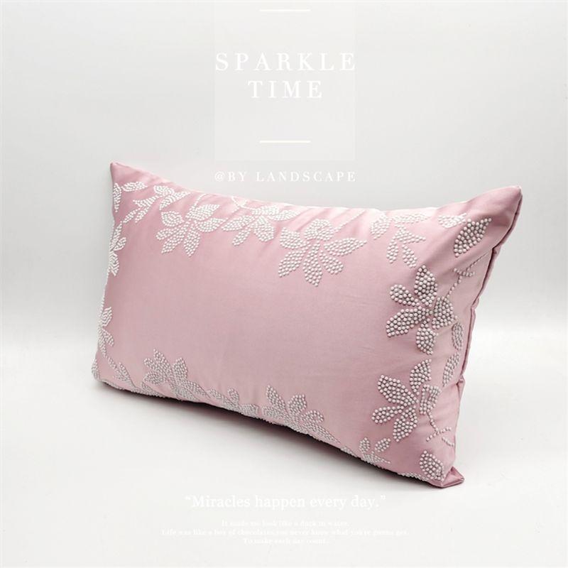 

Блестящая подушка со стразами Современная легкая роскошь Модельная комната Минималистичная поясничная подушка Ткань Выставочный зал Гостиничное постельное белье Декорация Прямоугольная Ripple-Powder (30*50) Pillowcase (without core)