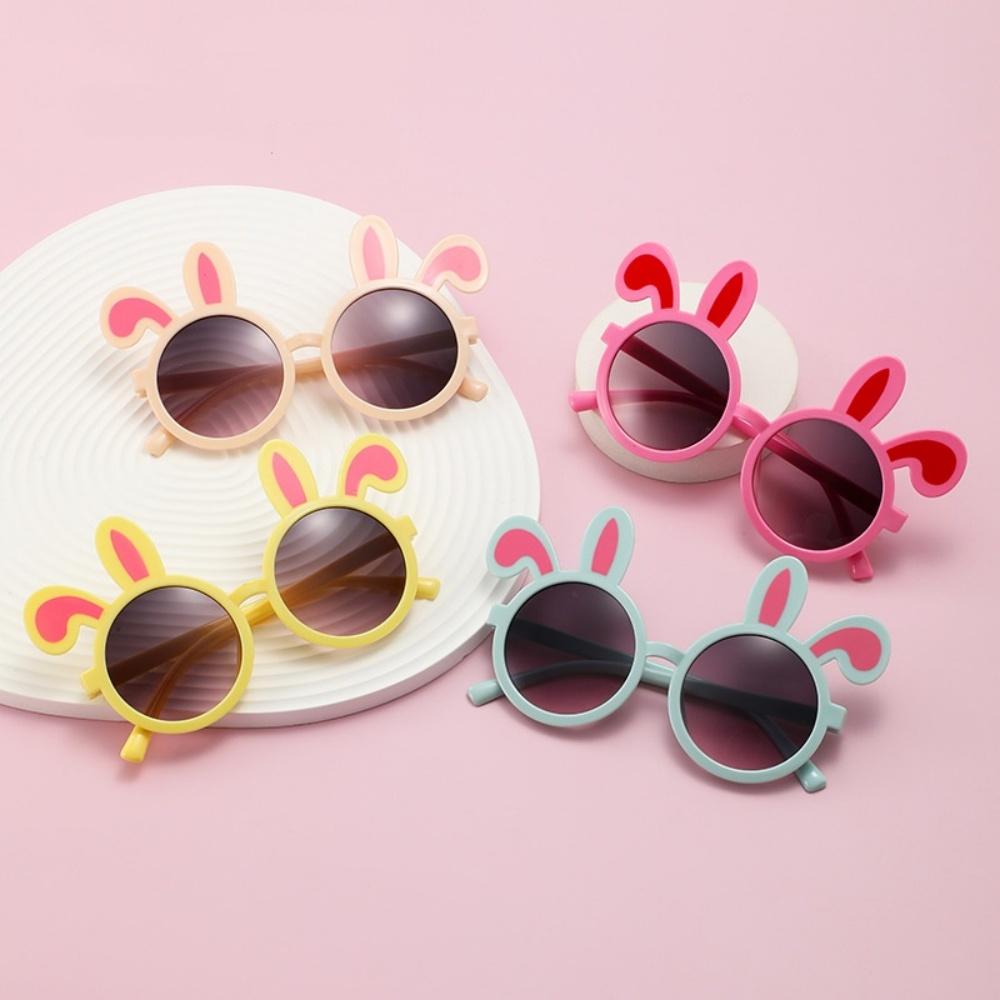 Girls Boys Cartoon Sunglasses Fashion Rabbit Ears Children Sun Glasses Baby Goggles Outdoor UV400 Protection Travel Glasses.
