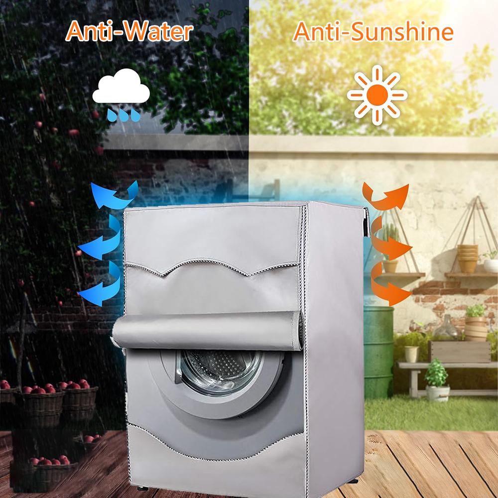 210DWaterproof Case Silver Coating Washing Machine Cover Sunscreen Front Load Laundry Dryer Covers Washing Machine Cover