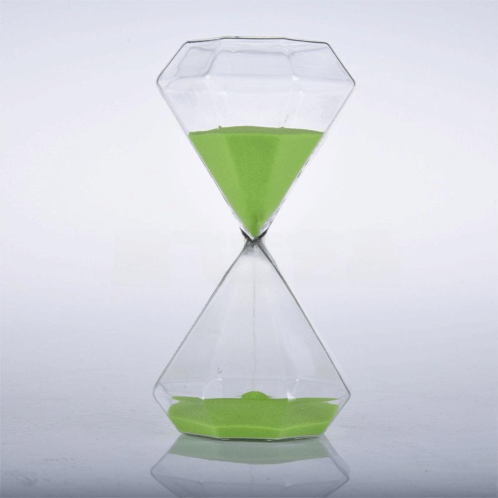 

Creative Diamond Shape Sand Clock 5 Minutes Simple Hourglass Sandglass Home Decoration зелёный