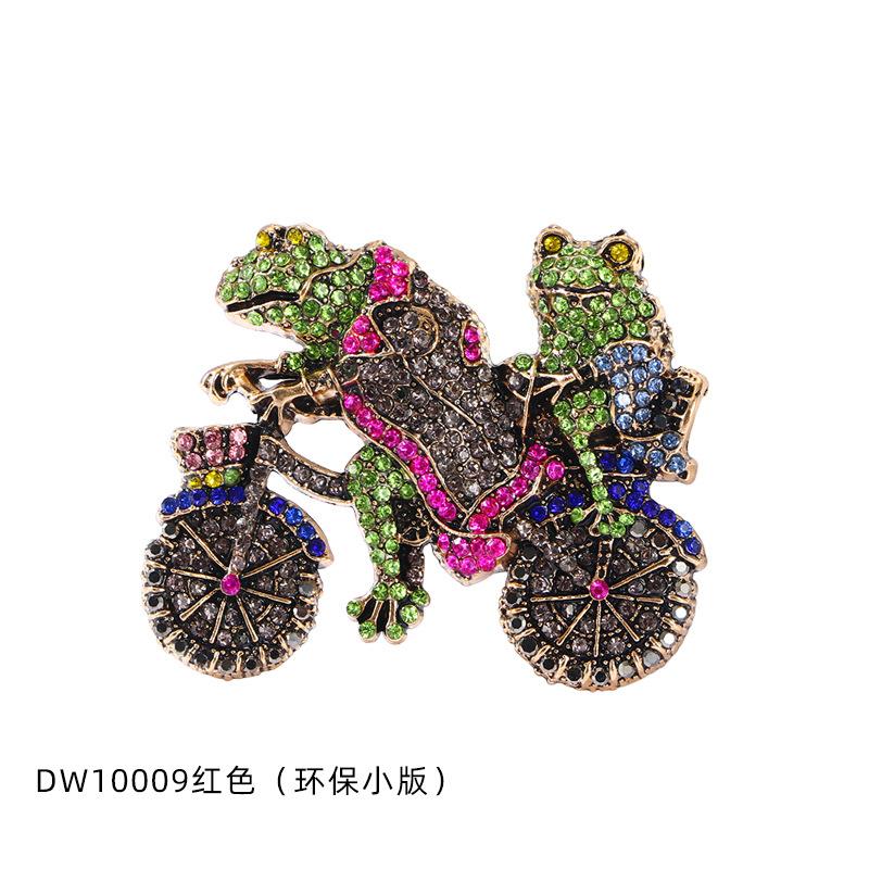 

Vintage Rhinestone Frog Cycling Brooch Pins for Women Men Unisex Retro Palace Crystal Animal Badges Pin