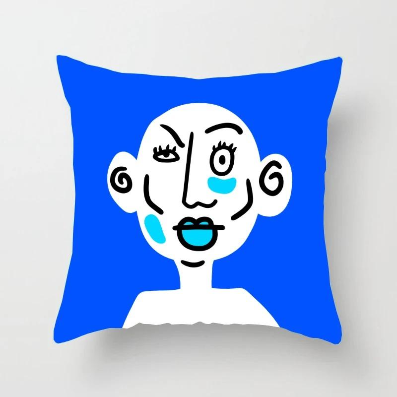 Abstract Emoticon Pattern Pillowcase Car Ornaments Office Living Room Home Pillowcase