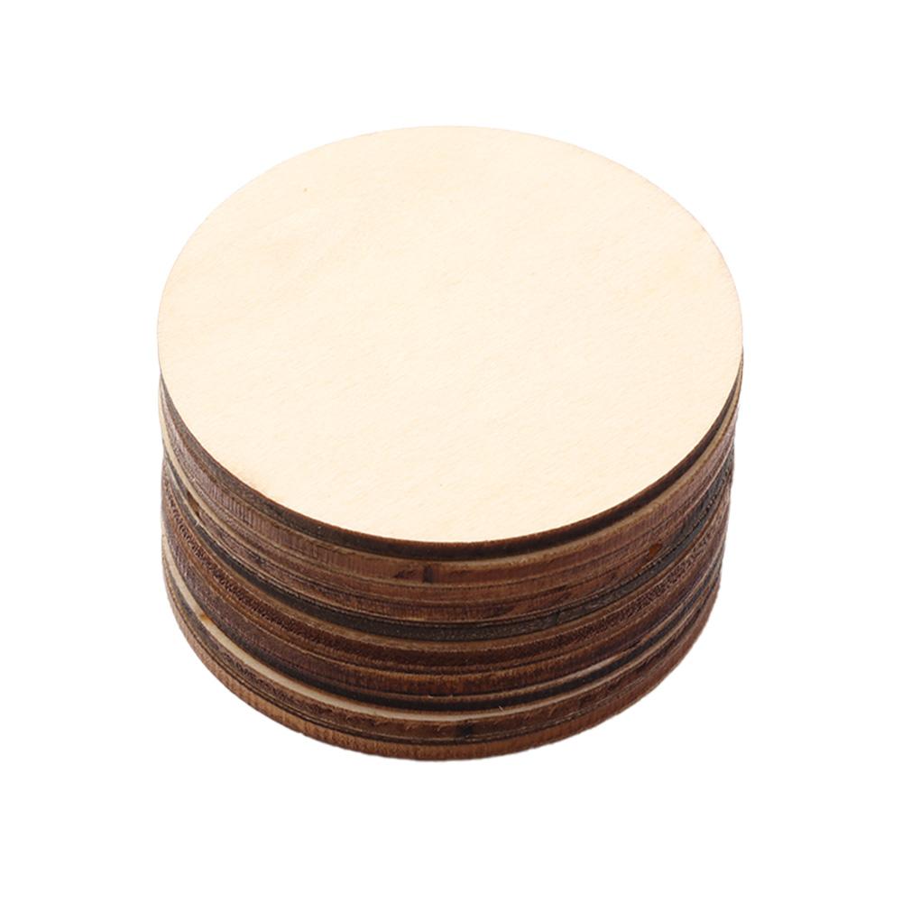 5-30 cm Naturalne Okrągłe Niedokończone Plastry Drewna Krążki Puste Tabliczki Jednolity Kolor do Rękodzieła Drewnianego Ozdoba Ślubna Urodzinowa Bożonarodzeniowa