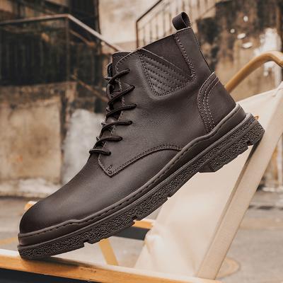 Fashion New Men's Shoes Genuine Leather Motorcycle Boots for Men Fashion Men Desert Boots 2024 Fashion High Top Mens Sneakers