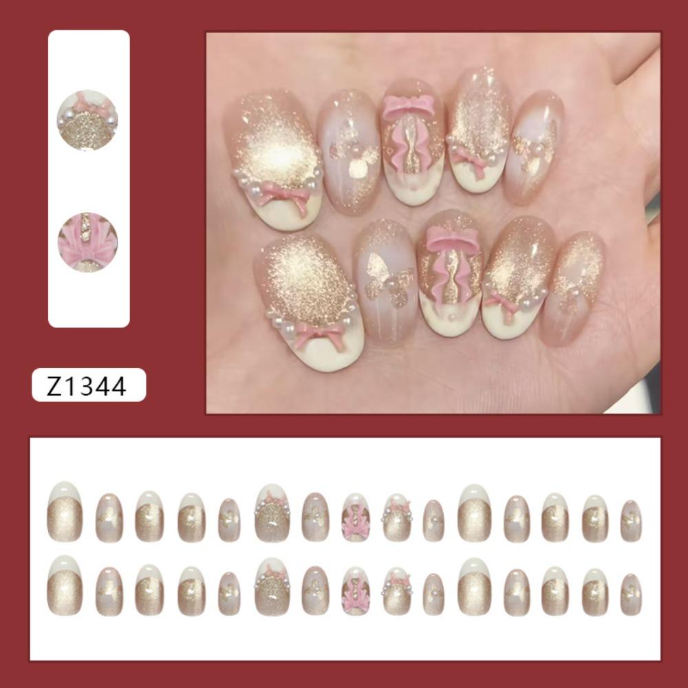 

French Fake Nails Long Almond Press on Nails Manicure Nail Tips DIY