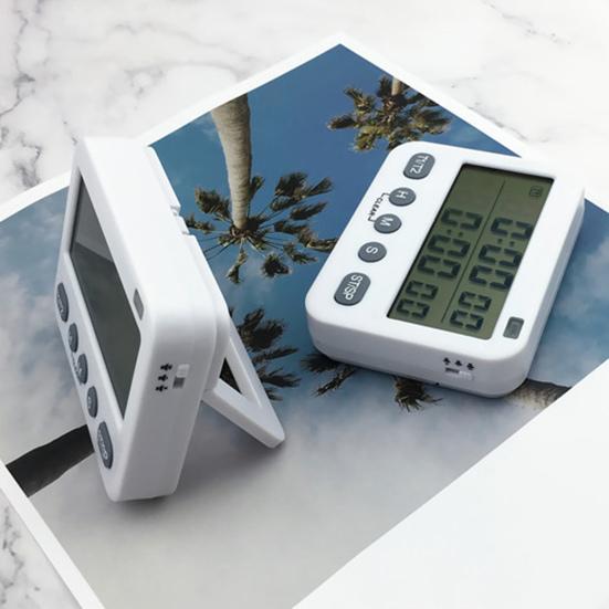 Dobbel digital timer Praktisk batteridrevet timer Minnefunksjon Tidsstyringsverktøy for hjemmekjøkken Robust